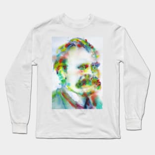 FRIEDRICH NIETZSCHE watercolor portrait .8 Long Sleeve T-Shirt